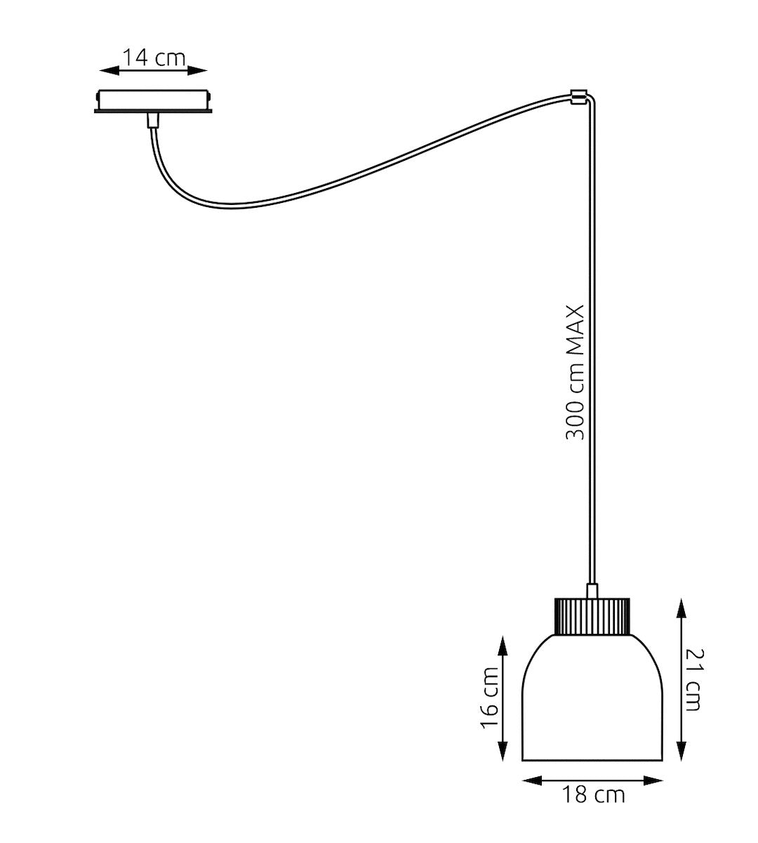 Kru 1 pendellampe sort