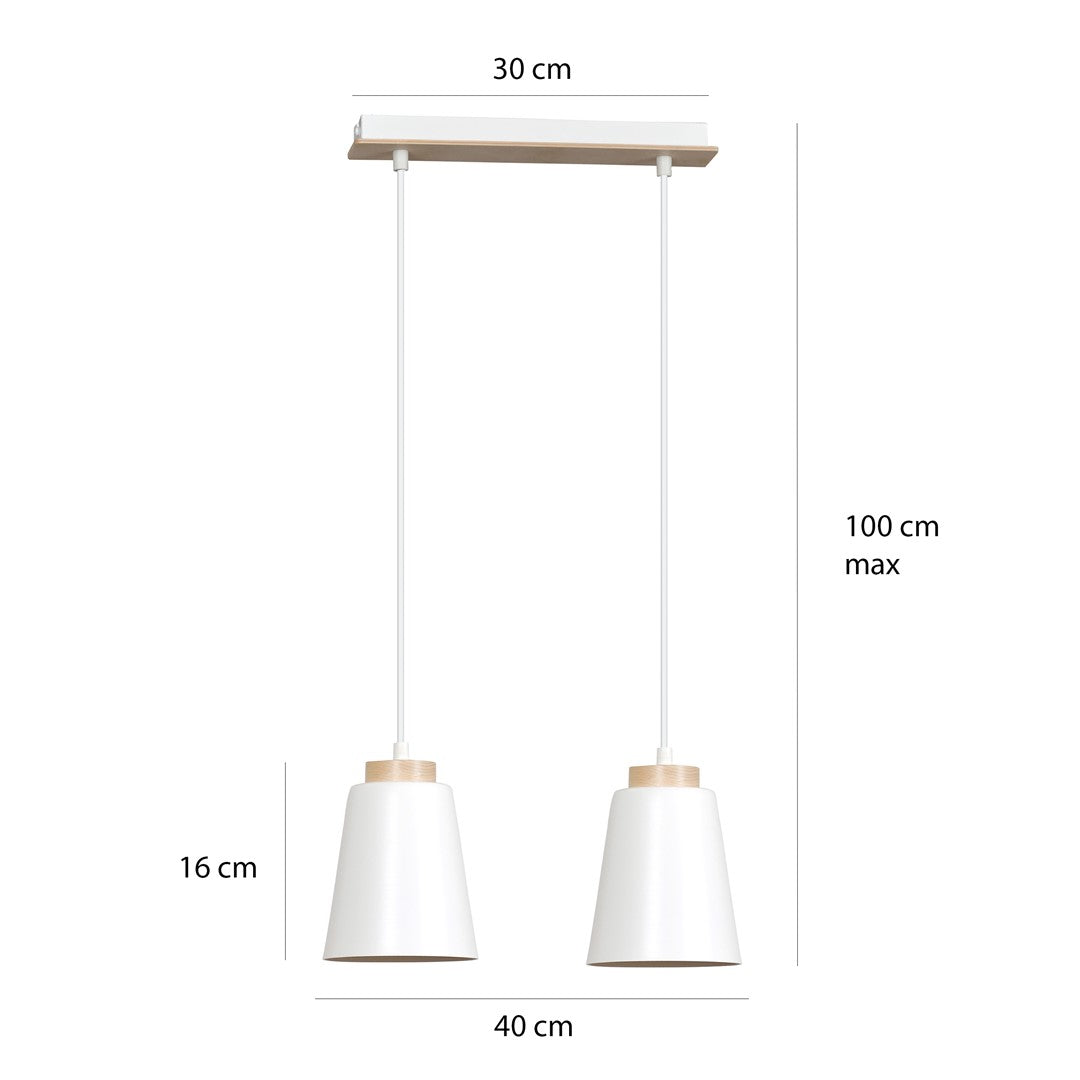 Bolero 2 pendellampe hvid