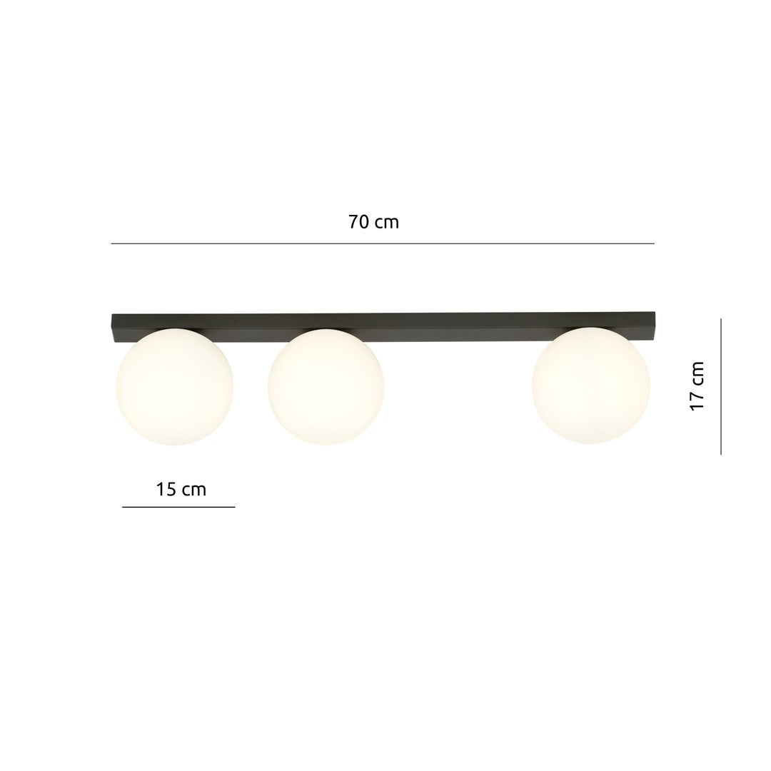 Fit 3 ceiling lamp black/opal