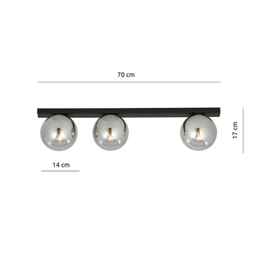 Fit 3 loftlampe sort/grafit
