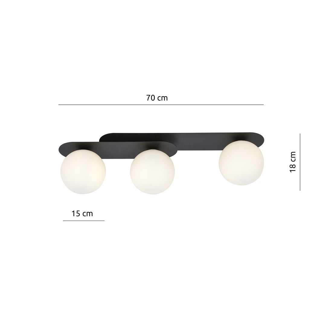 Plaza 3 ceiling lamp black/opal