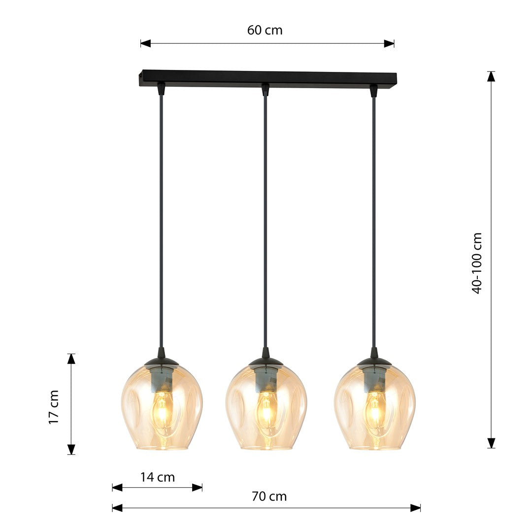 Istar 3 pendellampe sort/honninggul