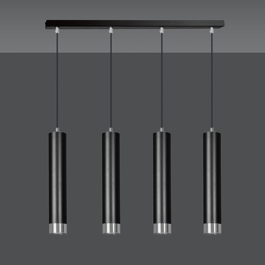 Kibo 4 pendellampe sort/krom