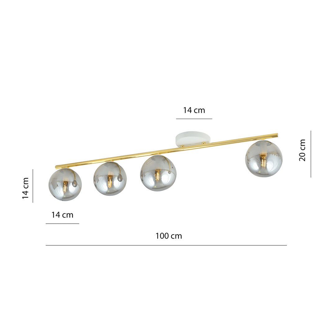 Monza 4 loftlampe hvid/grafit
