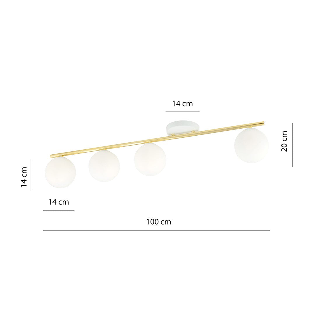 Monza 4 loftlampe hvid/opal