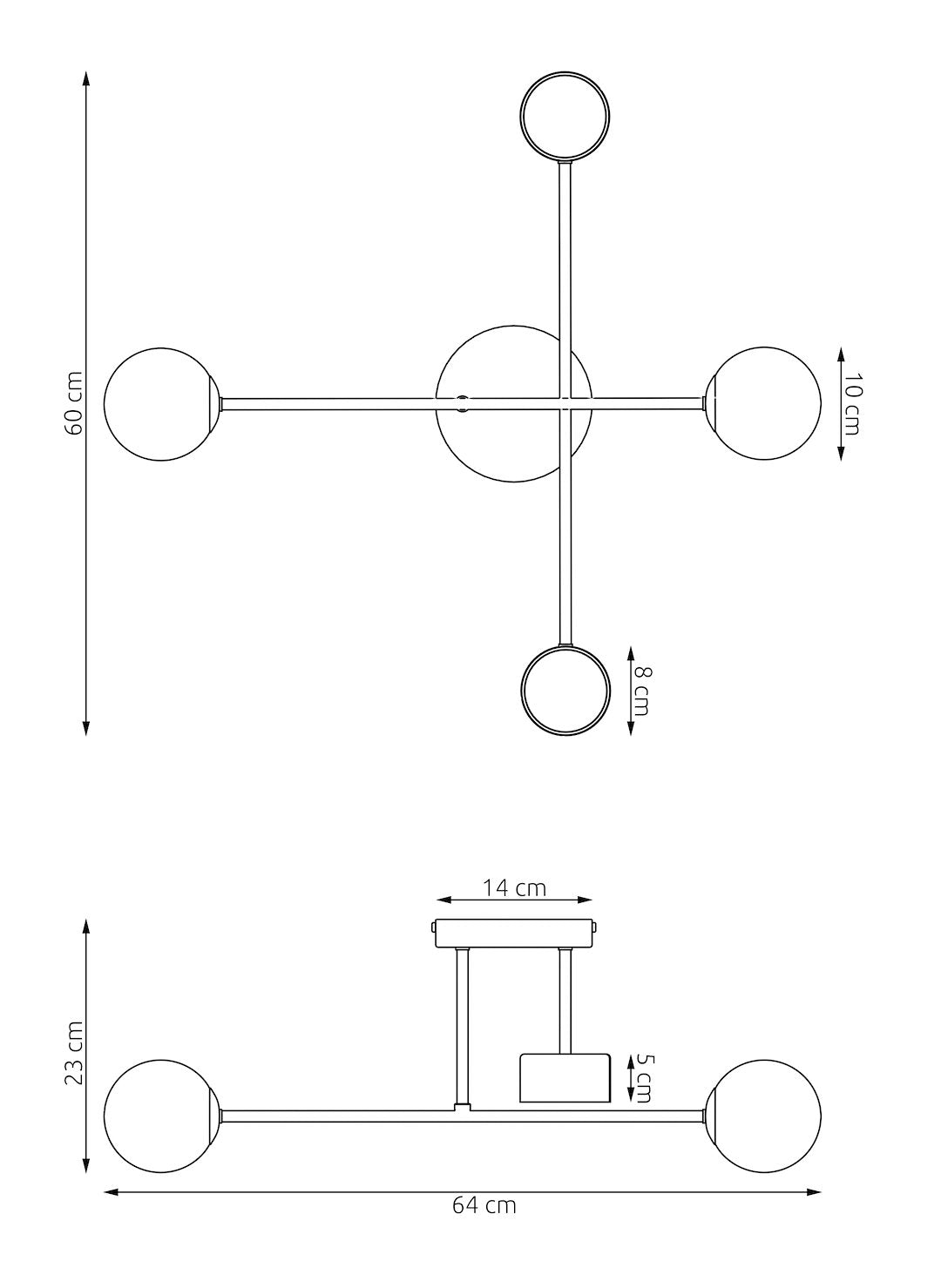 Holon 4 loftlampe sort