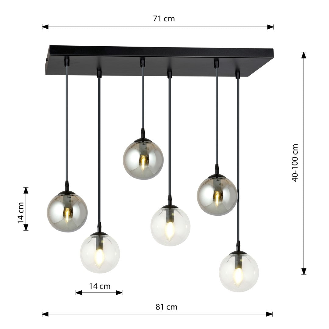 Cosmo 6 pendellampe blandet