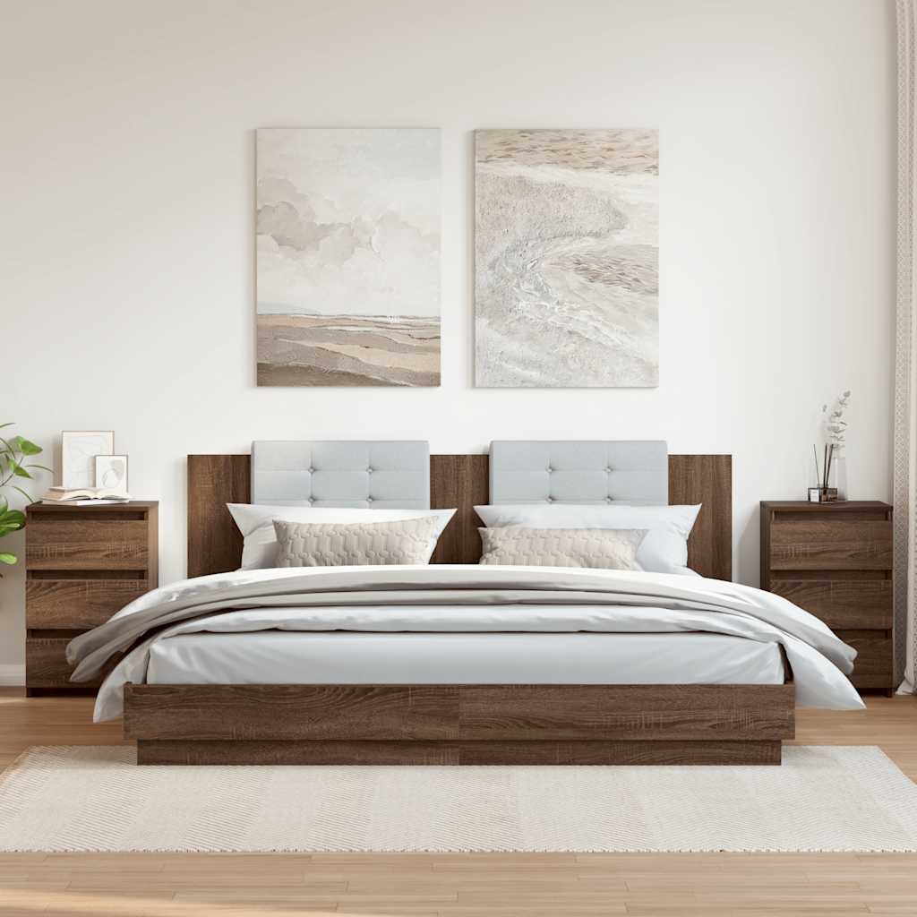 Natbord 40X35X62,5 Cm Konstrueret Træ Egetræsfarve