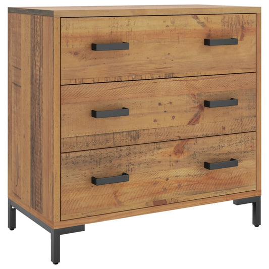 Kommode 75X35X70 Cm Massivt Fyrretræ