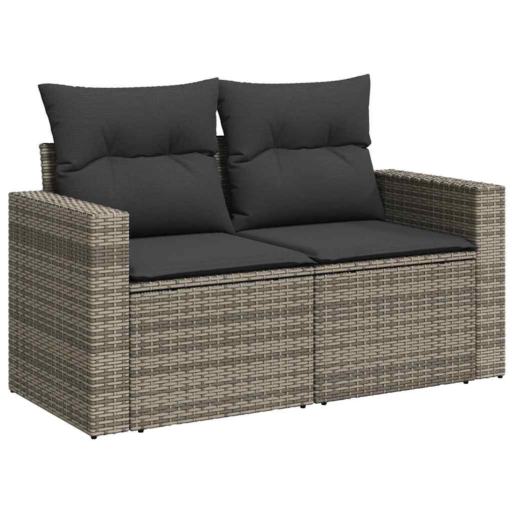 Loungesæt Til Haven 11 Dele Med Hynder Polyrattan Grå
