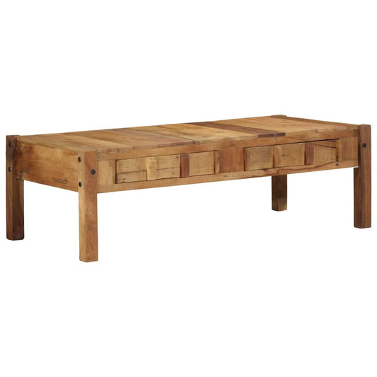 Sofabord Med Skuffe Brun 110 X 54 X 35 Cm Solid Genbrugs Træ
