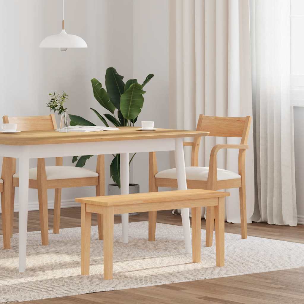 Bænk 90 Cm Massivt Gummitræ