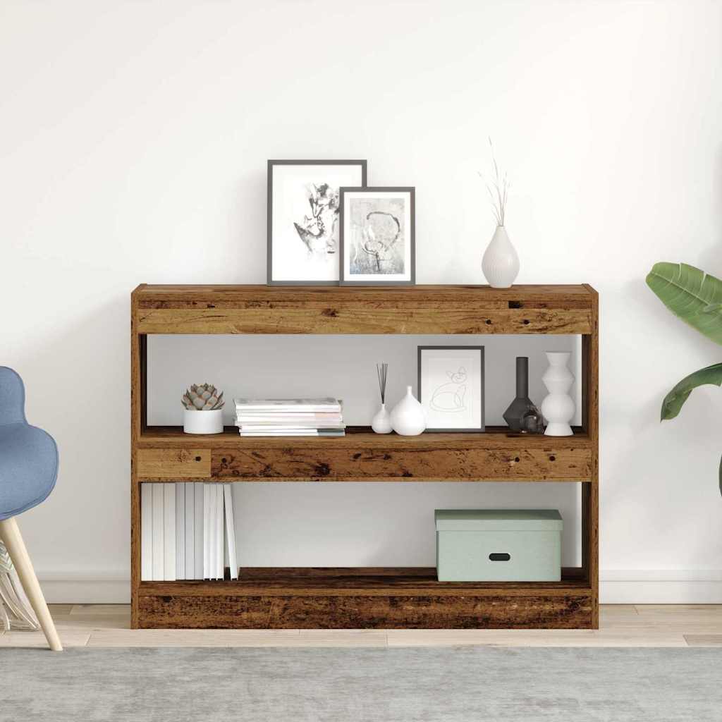 Bogreol 2 Niveauer 100 X 30 X 72 Cm Konstrueret Træ