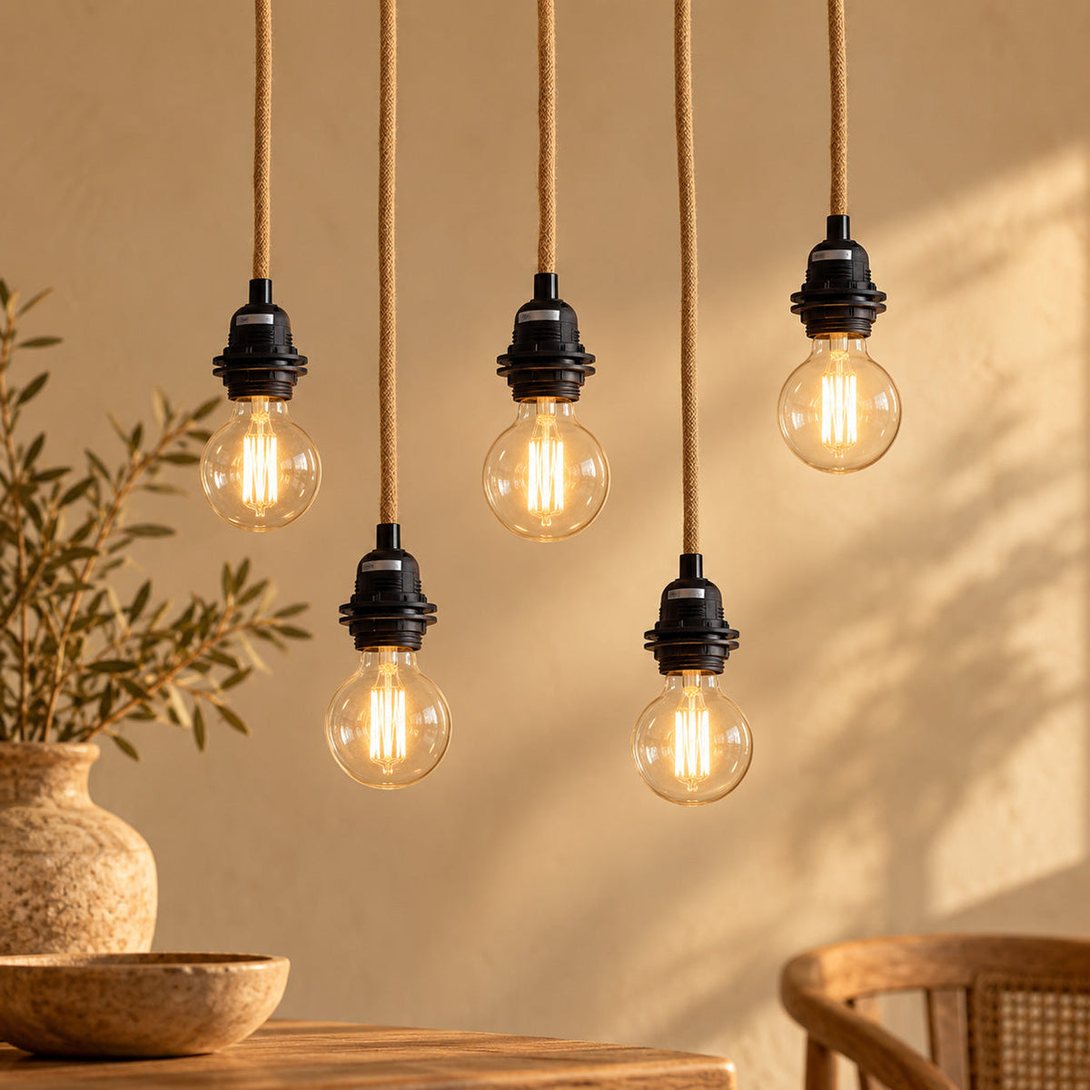 Ceiling Fittings - Natural Black - 5 Fixtures
