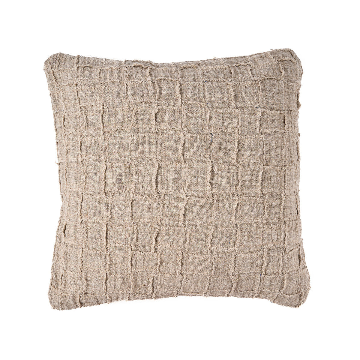 The Linen Damier Cushion Cover - Natural