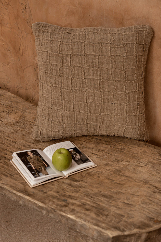 Linen Damier pudebetræk - natur