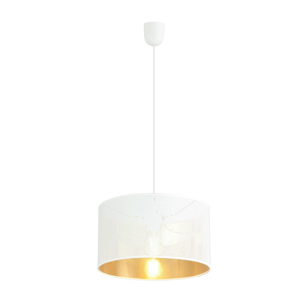 Aston 1 pendellampe hvid/guld