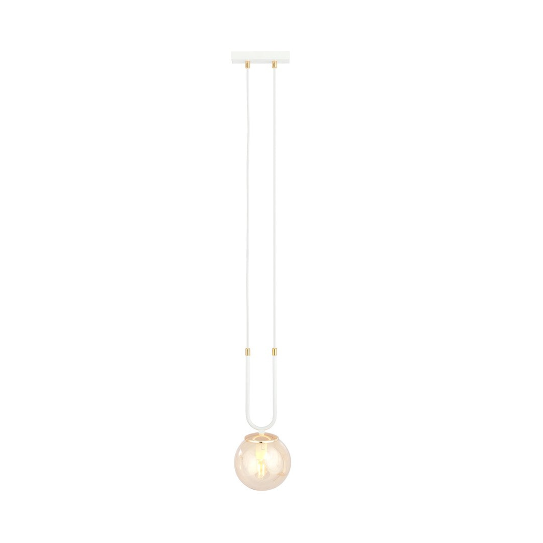 Glam 1 pendellampe hvid/honningfarvet