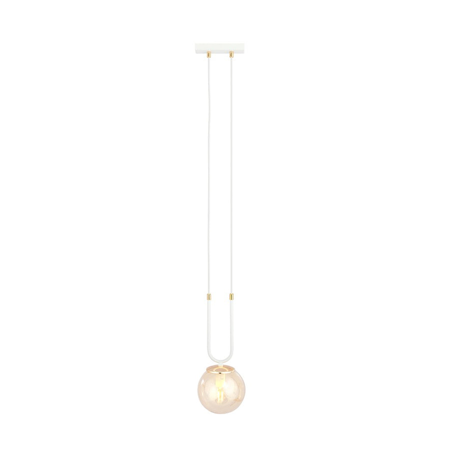 Glam 1 pendellampe hvid/honningfarvet