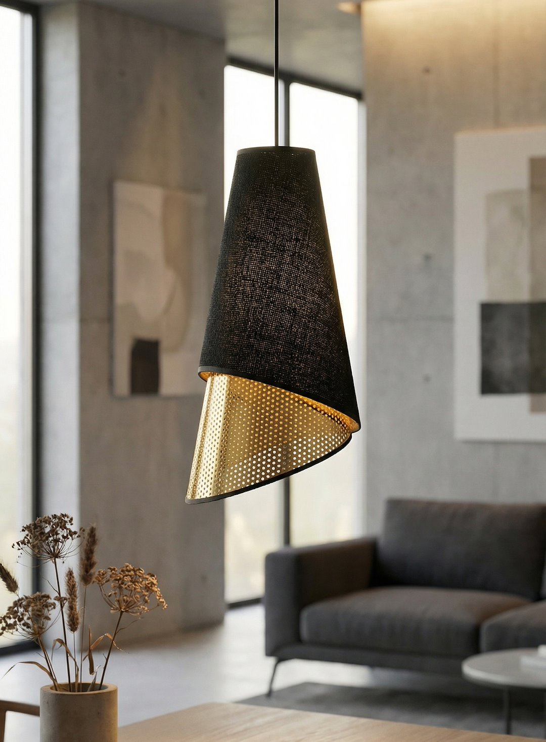 Moda 1 pendellampe sort/guld