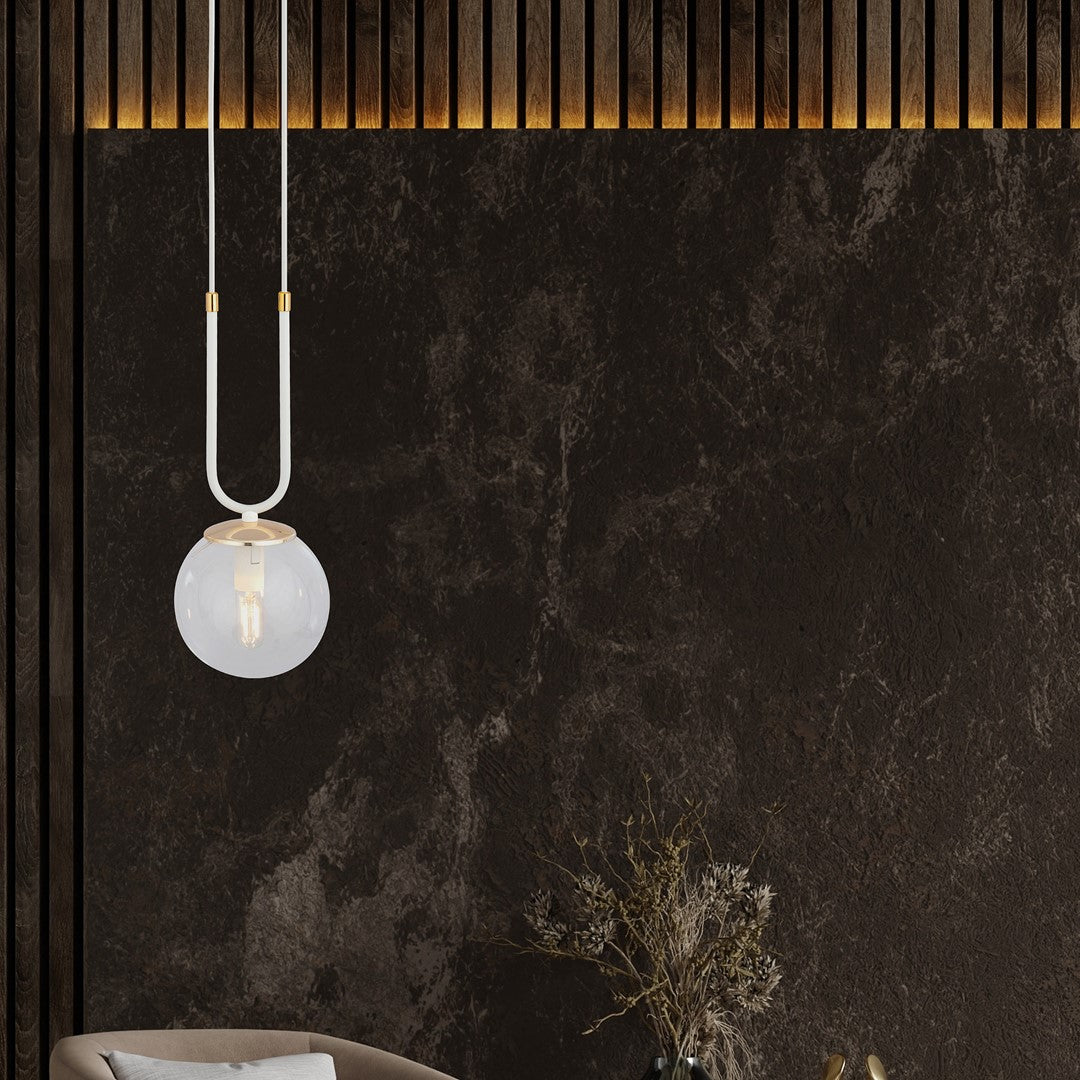 Glam 1 pendellampe hvid/gennemsigtig