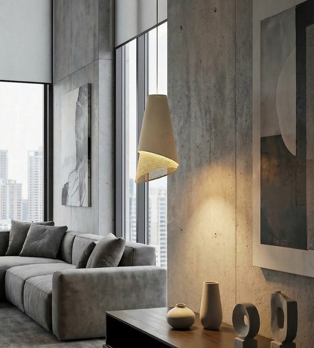Moda 1 pendellampe mokka/rattan
