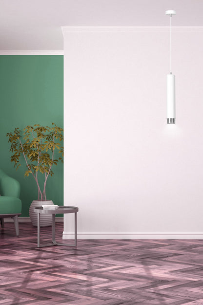 Kibo 1 pendellampe hvid/krom