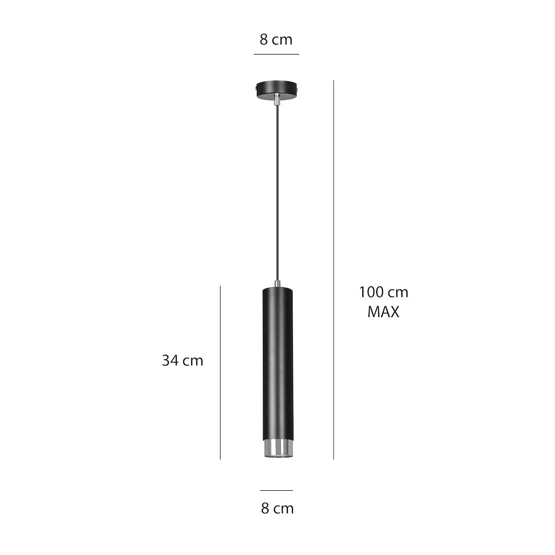 Kibo 1 pendellampe sort/krom