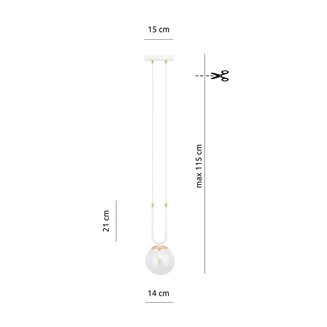 Glam 1 pendellampe hvid/gennemsigtig
