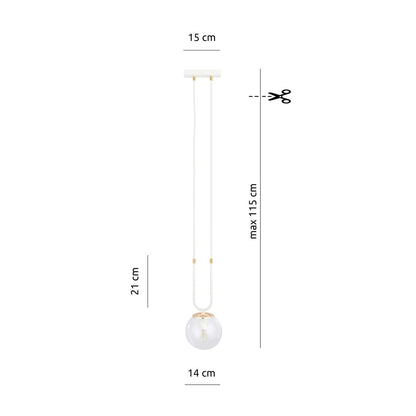 Glam 1 pendellampe hvid/gennemsigtig