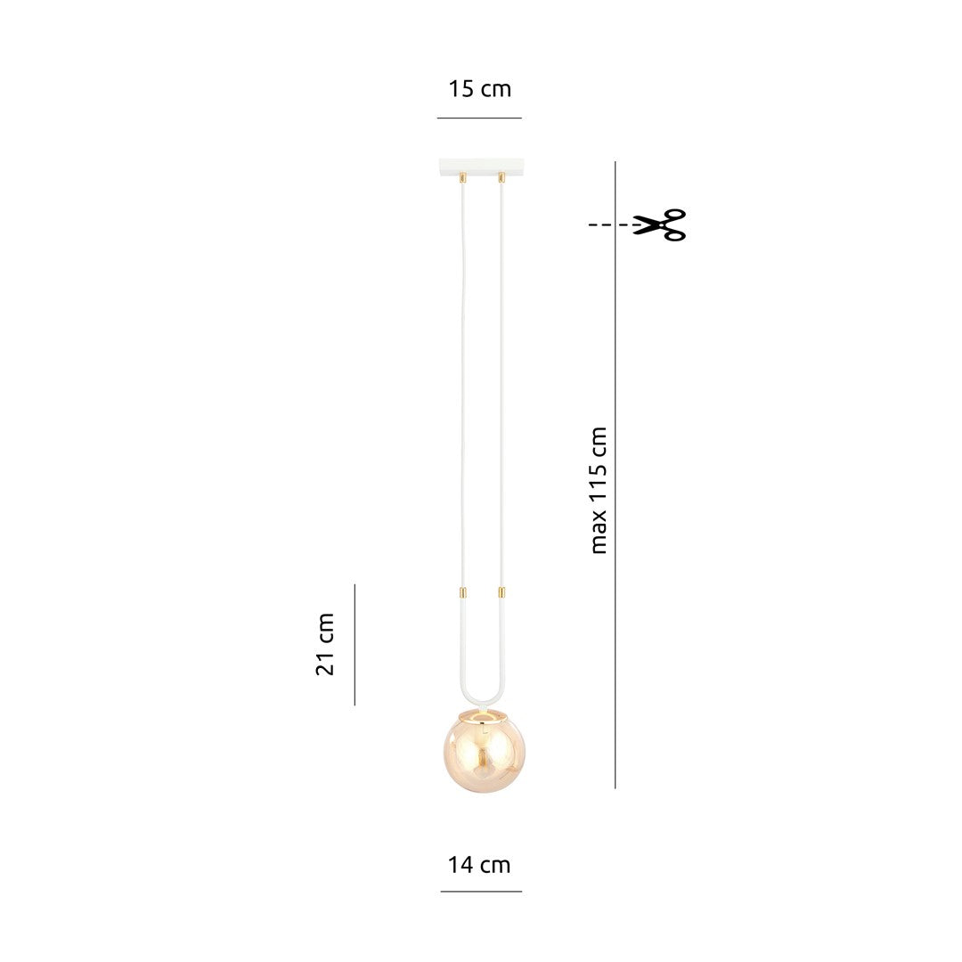 Glam 1 pendellampe hvid/honningfarvet