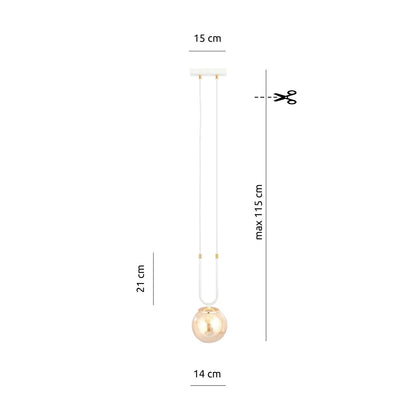 Glam 1 pendellampe hvid/honningfarvet