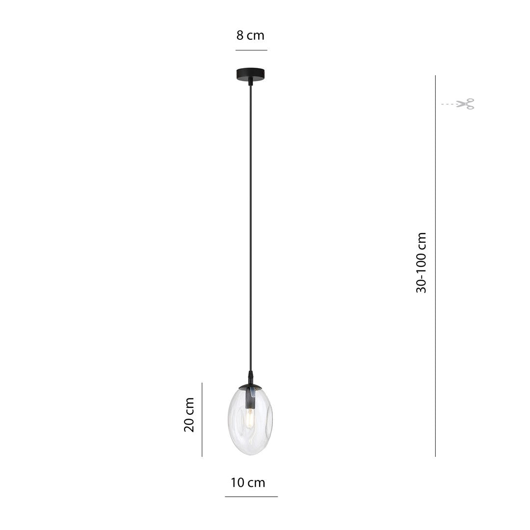 Astral 1 pendellampe transparent