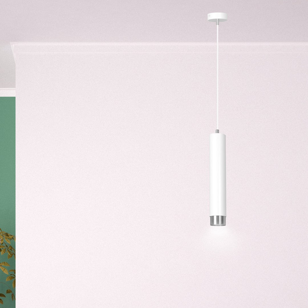 Kibo 1 pendellampe hvid/krom