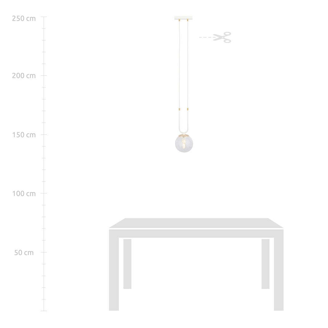Glam 1 pendellampe hvid/gennemsigtig