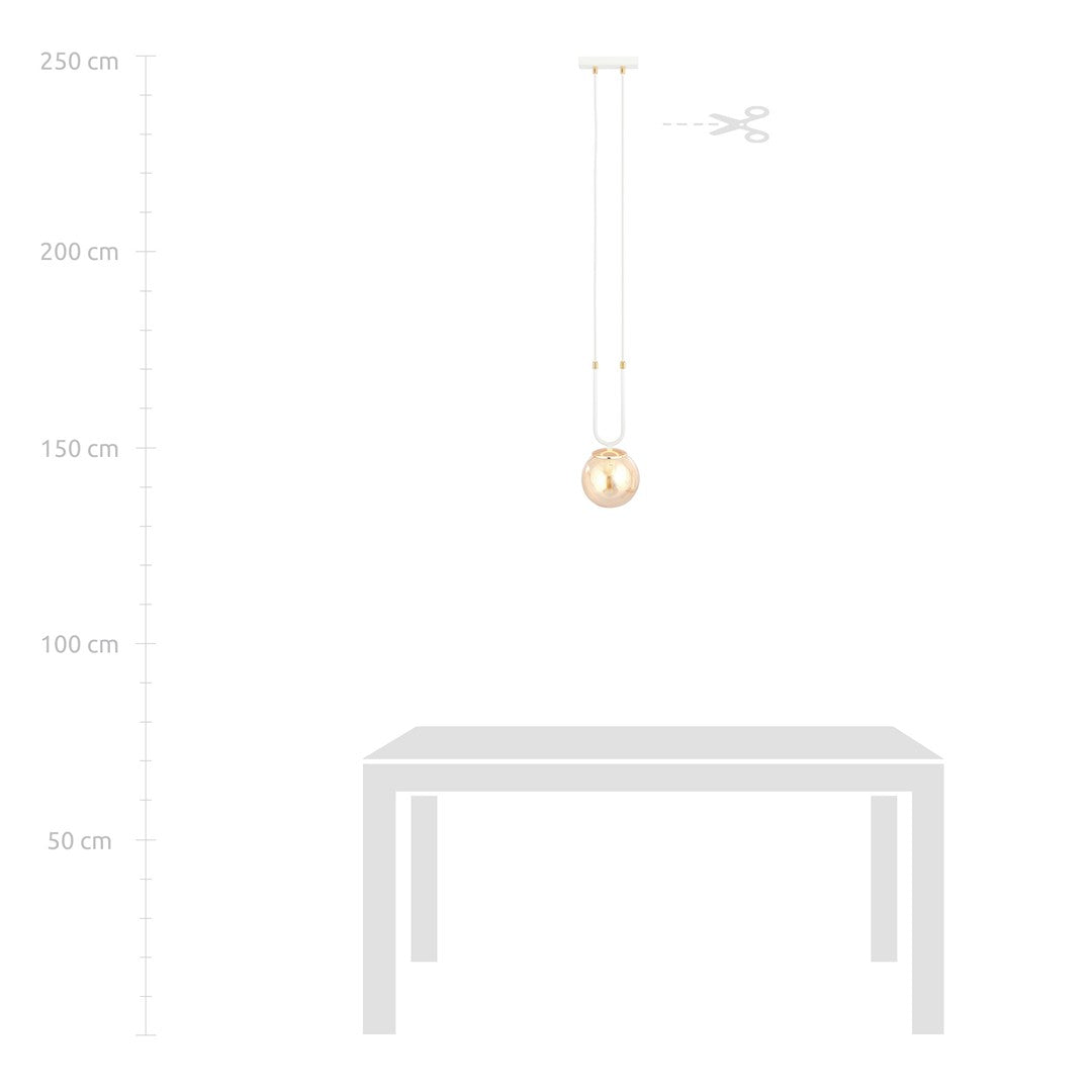 Glam 1 pendellampe hvid/honningfarvet