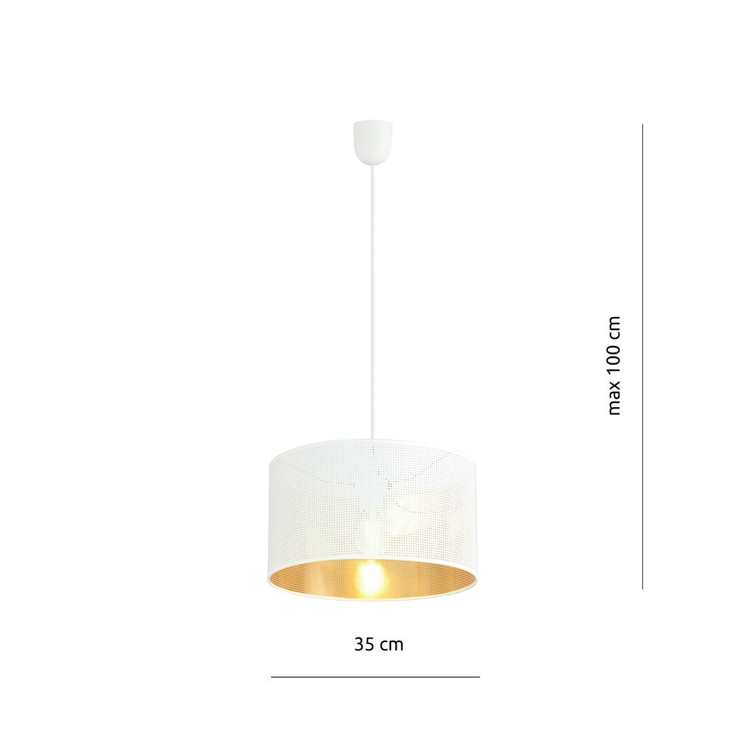 Aston 1 pendellampe hvid/guld