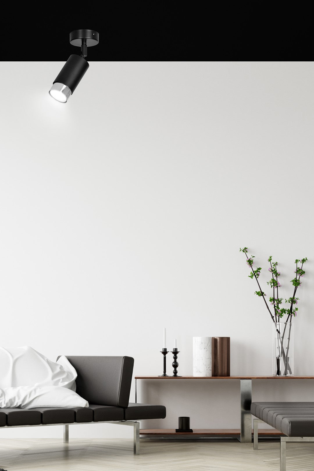 Hiro 1 loftspot sort/krom