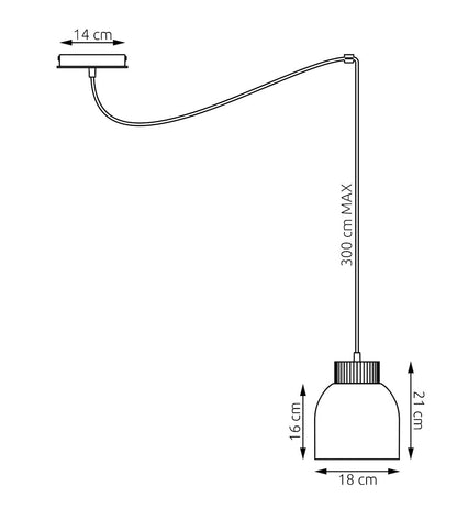 Kru 1 pendellampe sort