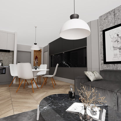 Lunaro 1L pendant light white/black