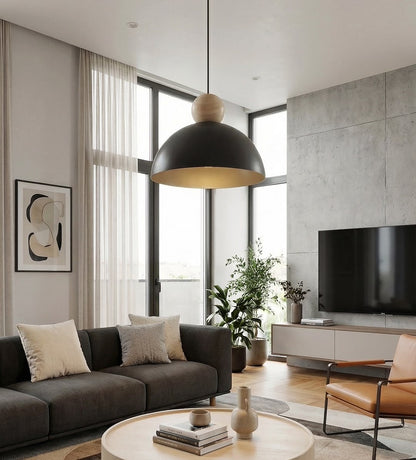Kaki 1M loftlampe sort