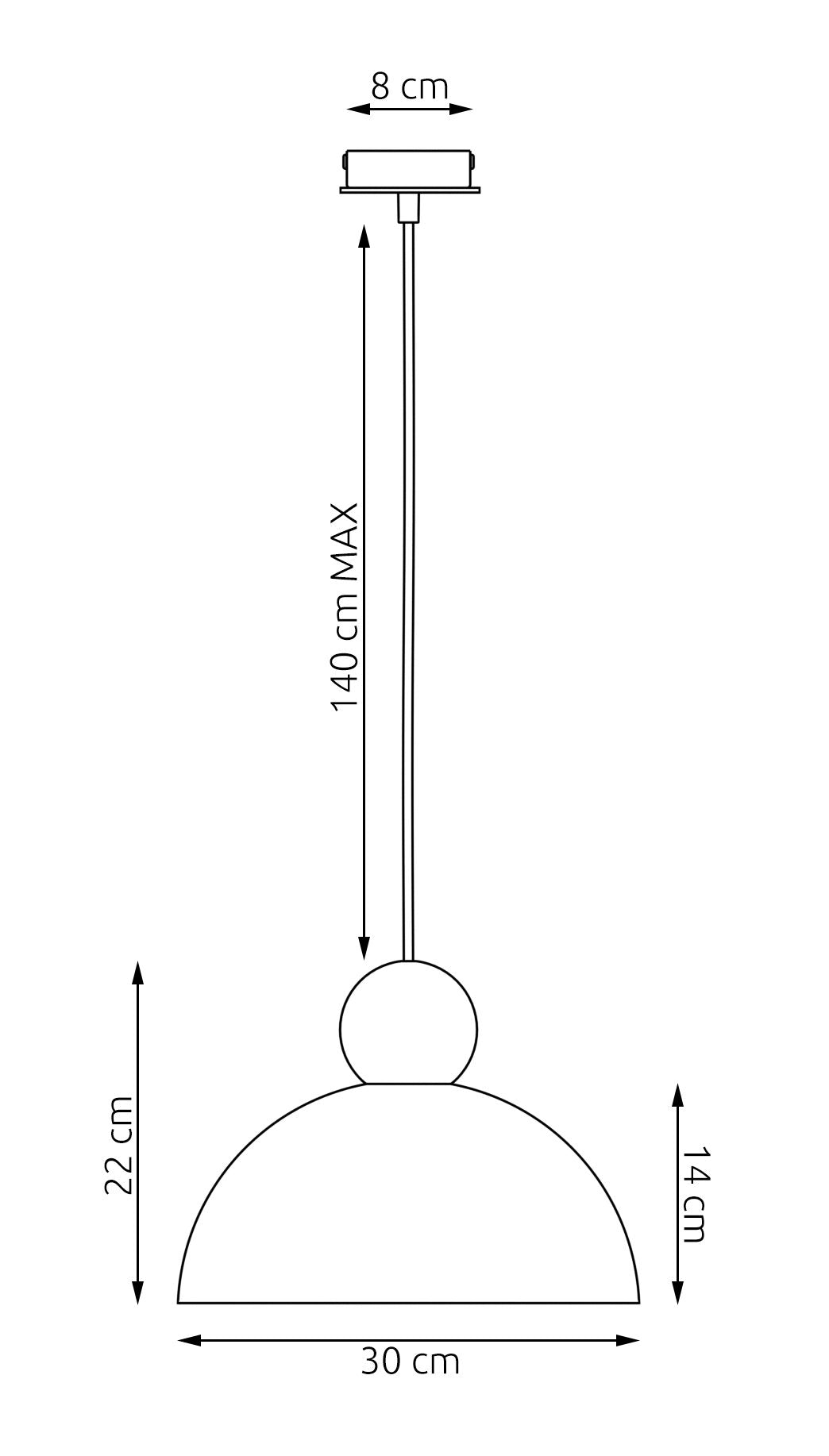 Kaki 1M pendellampe hvid