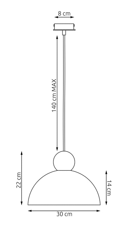 Kaki 1M pendellampe hvid