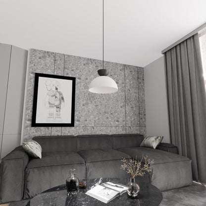 Lunaro 1S pendellampe hvid/sort