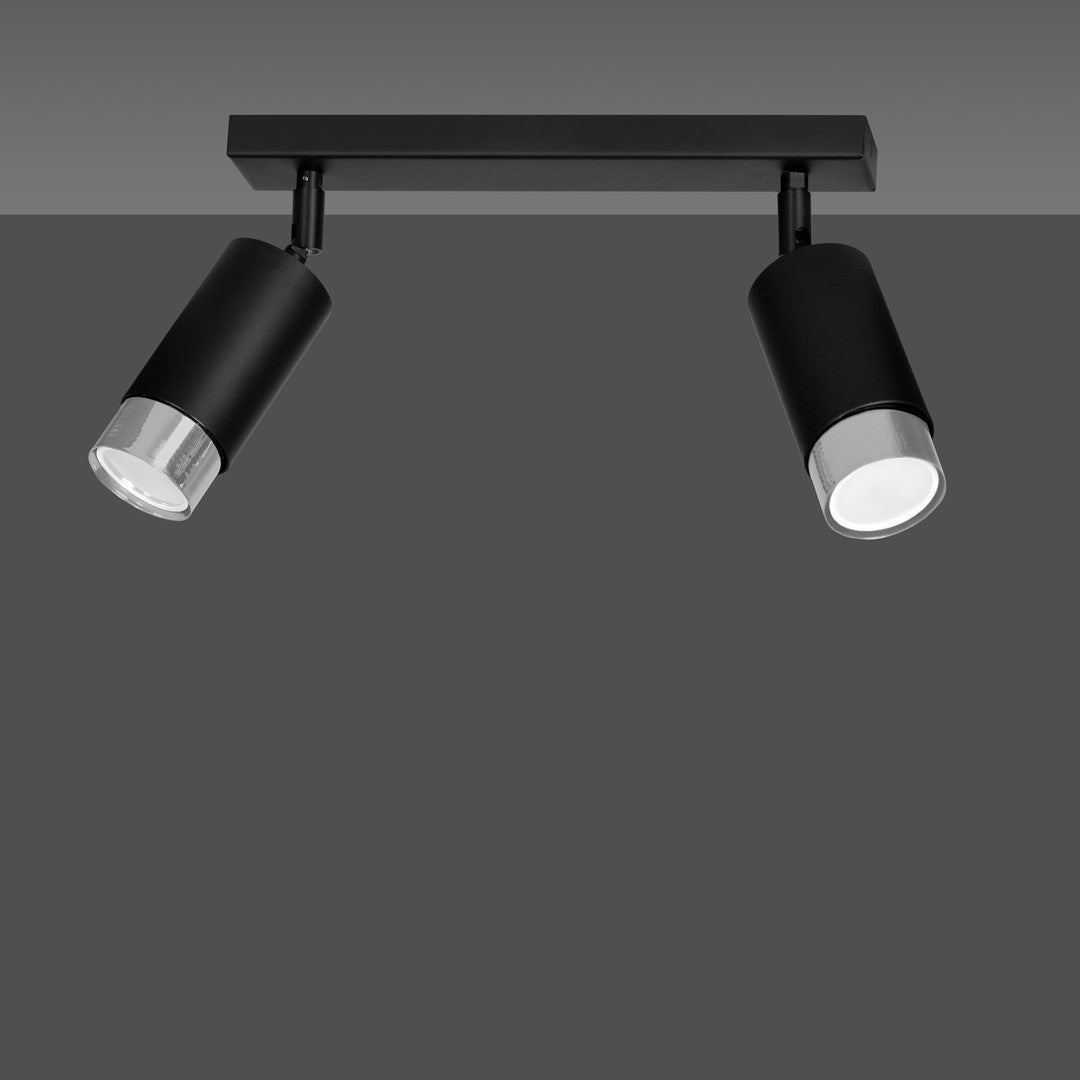 Hiro 2 ceiling spotlight black/chrome