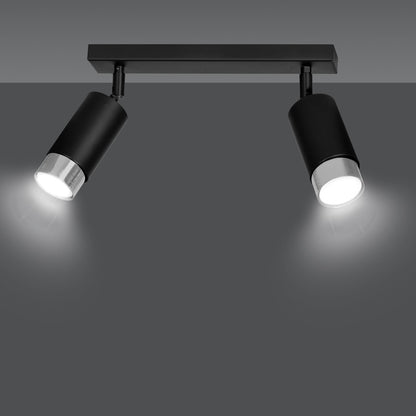 Hiro 2 ceiling spotlight black/chrome
