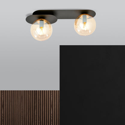 Plaza 2 loftlampe sort/ravfarvet