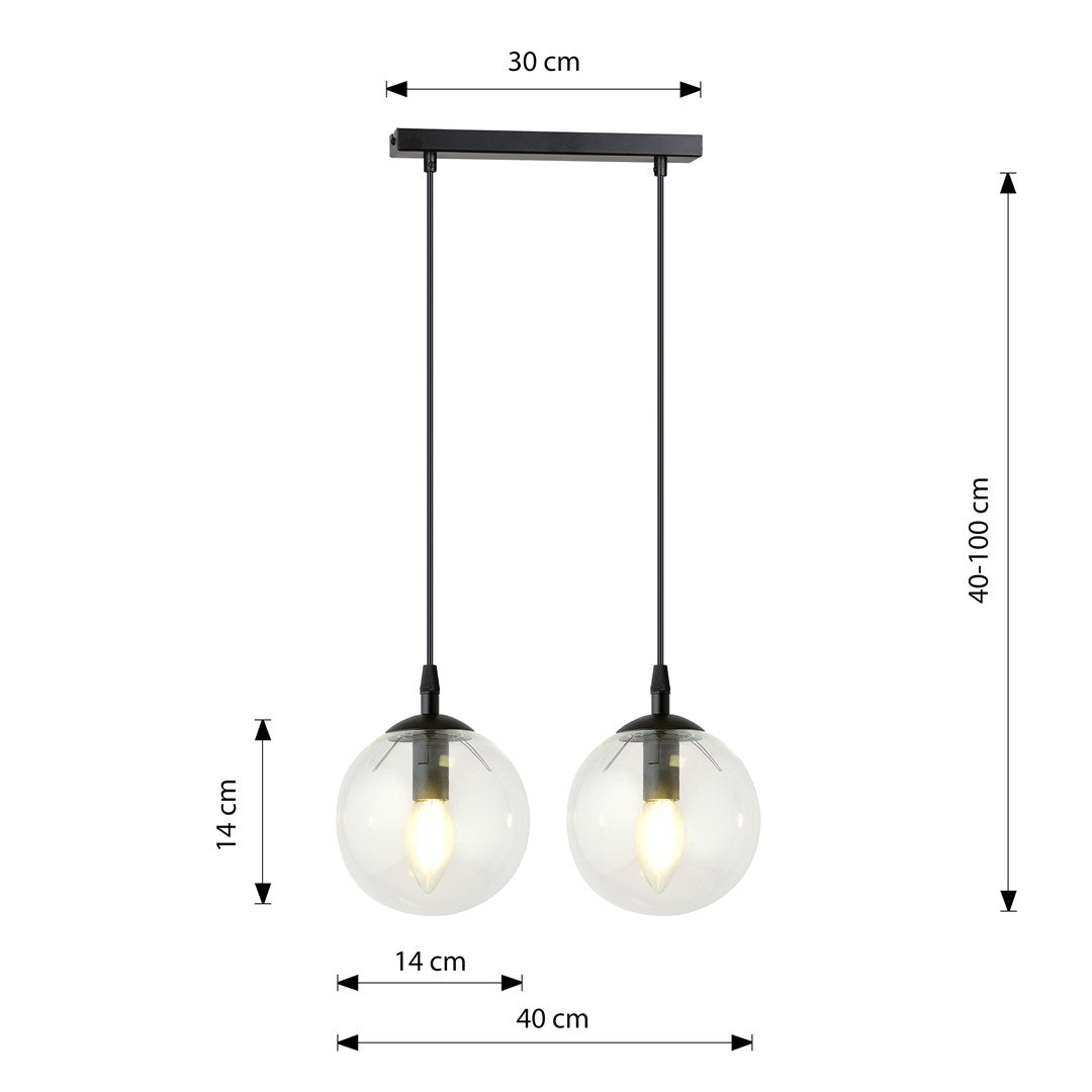 Cosmo 2 pendellampe transparent