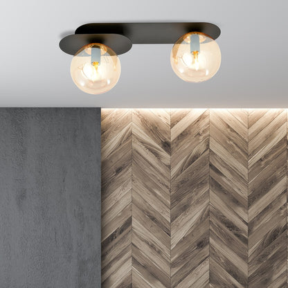 Plaza 2 loftlampe sort/ravfarvet