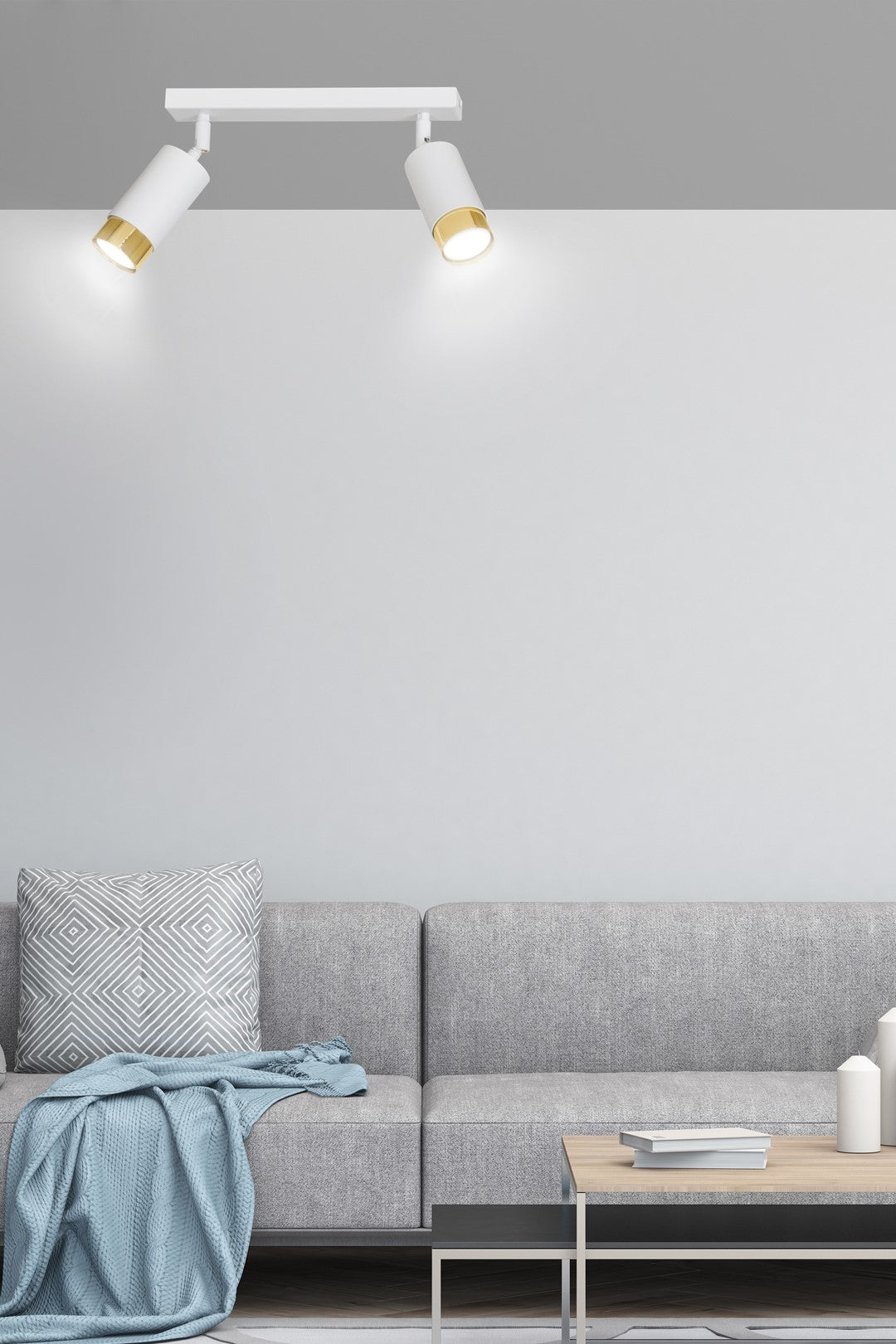 Hiro 2 loftspot hvid/guld
